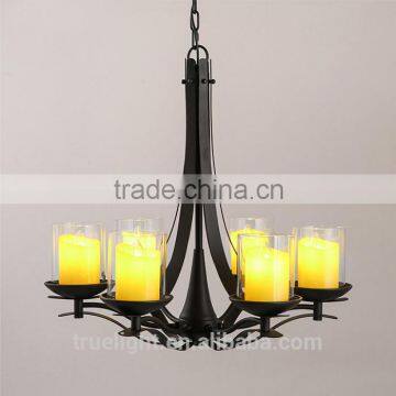 american style Plas-Iron pendant lamp with glass shade china supplier