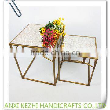 KZ160244 Luxury Square Indoor Metal Pot/Plant/Flower Stand with Marble Top