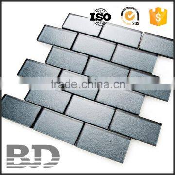Environmental friendly BJD parquet zero water absorption China Shanghai triangle glass tile mosaic