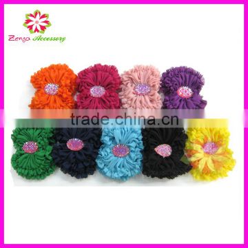 Chiffon rhinestone flower, chiffon flower hair accessory, chiffon flower