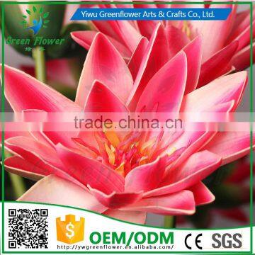 Greenflower 2016 Wholesale Real Touch Latex PU China Artificial Flowers Lotus Water Lily for Wedding Decoration photo-2