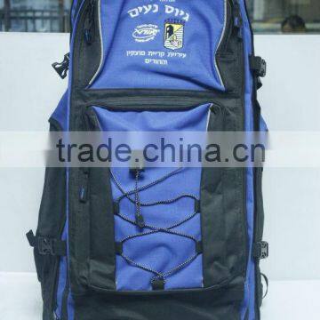 Large strong stylish blue nylon mountain bag