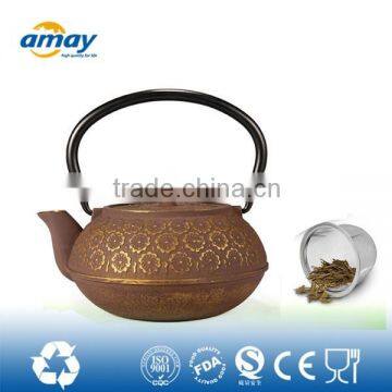 2016 new product cast iron teapot with infuser; antique teapot, personalized teapot