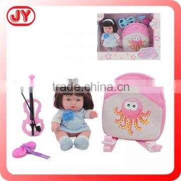 Little girl cheap toy vinyl baby doll with accessories bag