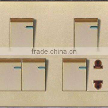 Five Gang One Socket Wall Switch