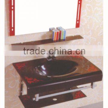 glass vanity unit/floor glass vanity/glass bathroom vanity unit