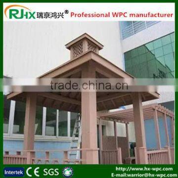 wooden prefabricated gazebo pavilion with eco-friendly wood plastic composite material