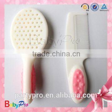 Hot Sale Pink And White Baby Comb And Brush Set