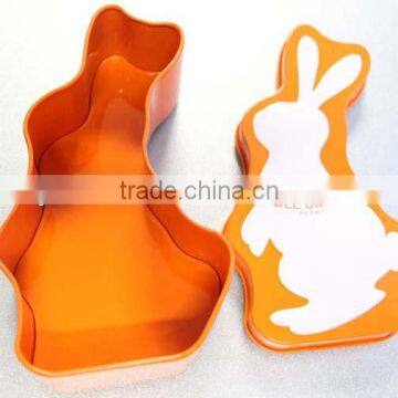 The new design rabbit shape tin candy box