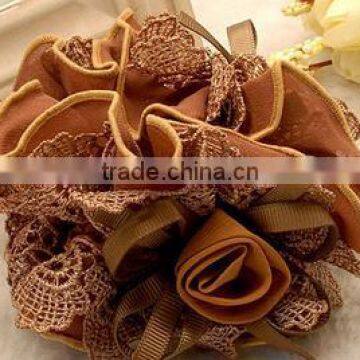 2016 fashion flower hair scrunchies for girl