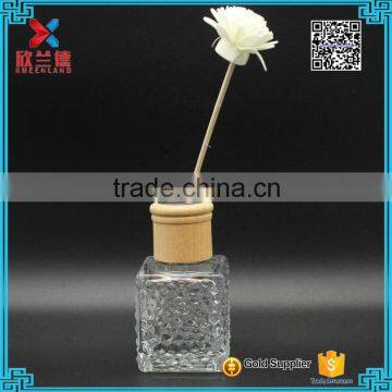 105ml embossing square glass aroma reed diffuser bottles with cap