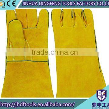 cow split leather welding gloves with jersy lining