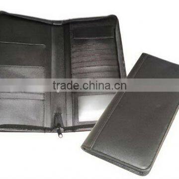 Handmade Zipper leather travel document wallets