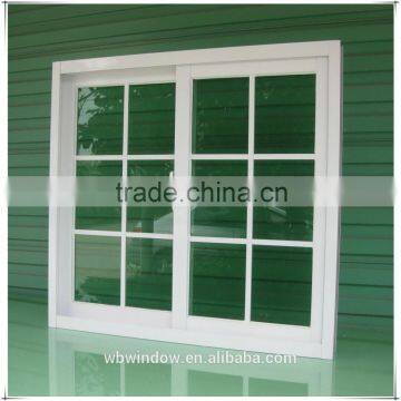 double glazing pvc glass window with grill design ,pvc sliding windows