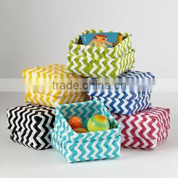 Zigzag Plastic Woven Basket, Set of 3