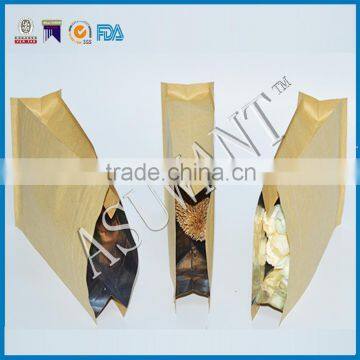 Custom Printed Flat Bottom Kraft Paper Bag, Square Bottom Kraft Paper Bag,eight Side Sealing Craft Paper Coffee Bag photo-6