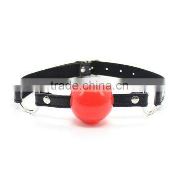 New arival sex toy PU strap solid ball mouth gags