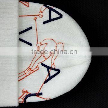 Customized White Funny Beanie Hats With Printing Logo Skiing Style photo-6
