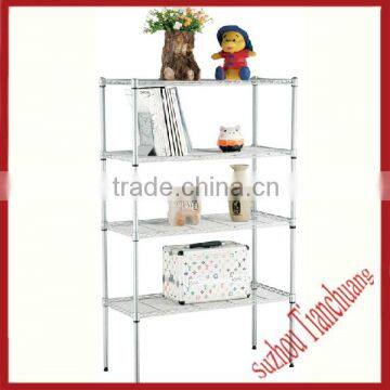 NSF Chrome home decorative metal display rack , wire shelves, chrome slant wire shelving