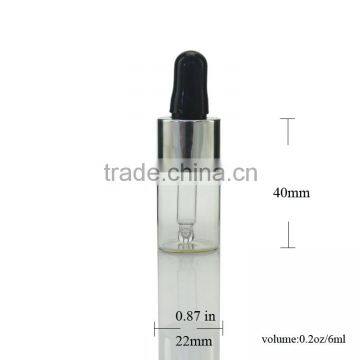 6ml Portable Refillable Perfume Packaging Glass Bottles With Silver Glass Eye Droppers