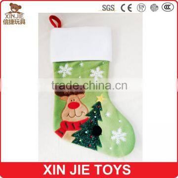 cheap kids christmas sock for promotion plush material christmas sock