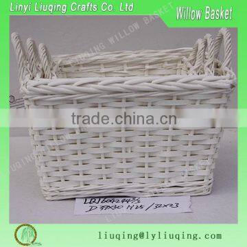 Rectangular rattan basket with ears for storage /clothes wicker storage basekts