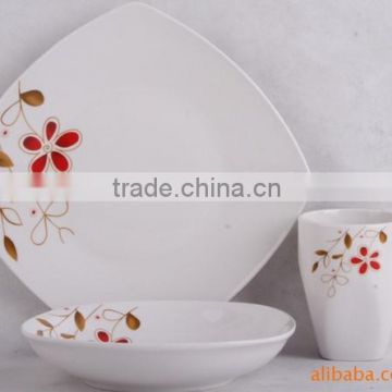 Wholesale Luxury Porcelain Dinner Set Square Dinner Plate