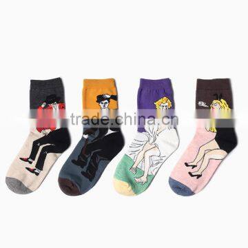 Famous People Socks, Art Patterned Socks, Casual Crew Socks