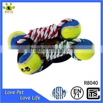 2015 new product. cotton rope with two balls pet toy for dog