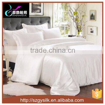 19mm silk charmeuse white color queen size duvet cover