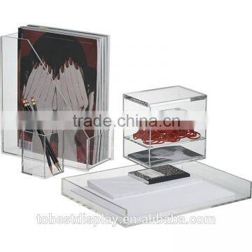 Hottest selling acrylic material modern office furniture, office stationery for desk