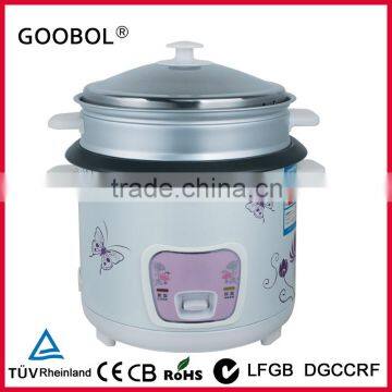 high quality cylinderical straight traditional small rice cooker with steamer