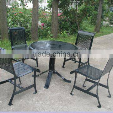 Outdoor table and chairs metal park picnic tables