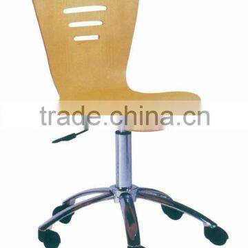 Wooden seat swivel office chair