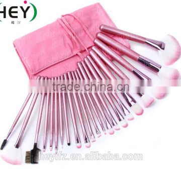 22pcs Synthetic Hair Pink Tip Makeup Brush Set With Storage Bag