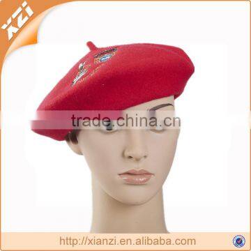 red wool beret with fashion custom for sale