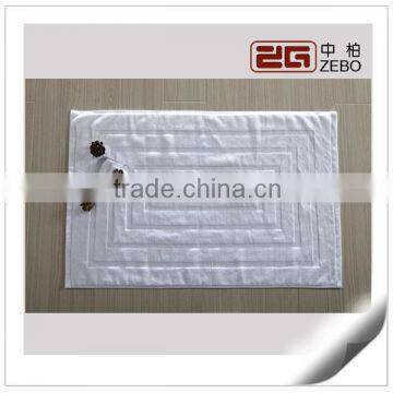 100% Cotton Custom Hotel Bathroom Used Jacquard Style White Bath Mat