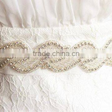 Rhinestone Crystal Wedding Dress Sash for Bridal photo-3