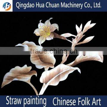 Flowers pattern oil paing straw painting