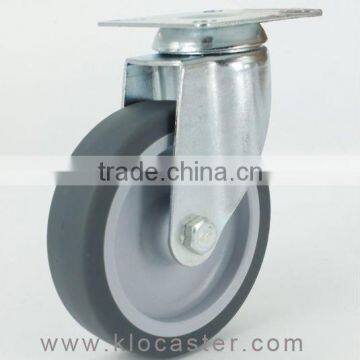 4" TPR caster with plate, 100mm TPR light duty caster