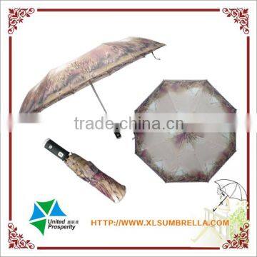 21" auto open and close polyester three fold umbrella