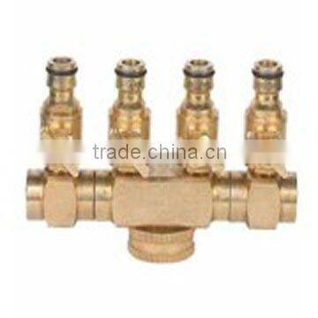 4 way brass connector