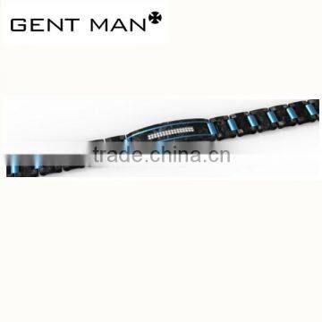 titanium steel mens jewelry chain bracelet laser blue stainless steel bracelet