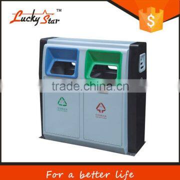 industrial commercial stainless steel foot pedal double garbage waste bin