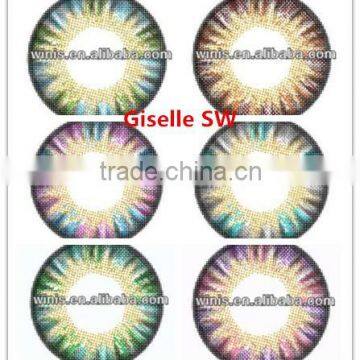 Korean wholesale color contact Giselle SW4 6 colors to choose yearly 3 tone soft non-prescription color lens