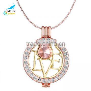 Fashion necklace 2016 love coin locket necklace