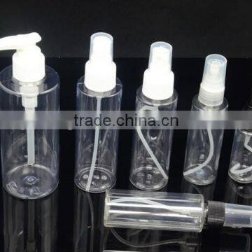 Personal Care Pump Sprayer Sealing Type 60ml 100ml 120ml transparent PET plastic bottle with spray pump