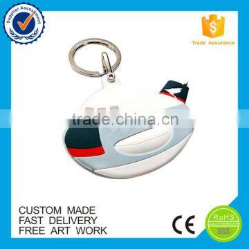 Custom airplane shape 3d soft pvc keychain, pvc rubber keychain for promotion