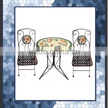 3pc rose mosaic bistro set