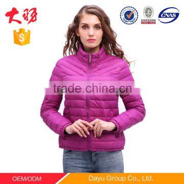 High quality women quilted jacket stock jackets spring season winter parka Rose red color